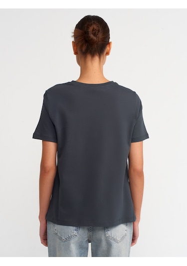 Dilvin Pamuklu T-shirt 101a30740 Antrasit