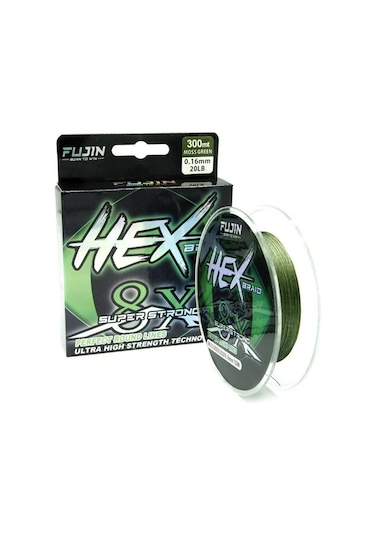 Fujin Hex Braid x8 Moss Green Pe İp Olta Misinası 300 M