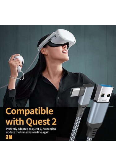 Ebitda Oculus Quest 2/1 Bağlantı Kablosu İçin 3m Usb 3.1 Type-c