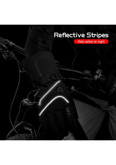 Vkemall Isıtmalı Eldivenler Pil İle Çalışan Dokunmatik Ekran Su Geçirmez Isıtma Eldivenleri Kış Sıcak Kayak Eldivenleri Tırmanma Yürüyüş Bisiklet Motosiklet Kayak Snowboard Siyah