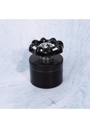 Elmpaly Siyah 50mm 4 Katman Manyetik Kapaklı Manuel Tütün Değirmeni Elektriksiz