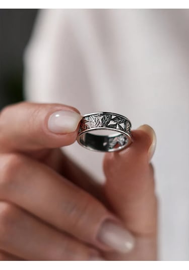 Lucente Yaprak Yüzük 925 Ayar Gümüş 226326425 Gri