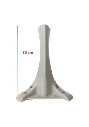 4 Adet Beyaz Lükens Mobilya Puf Ayağı Ayak Plastik