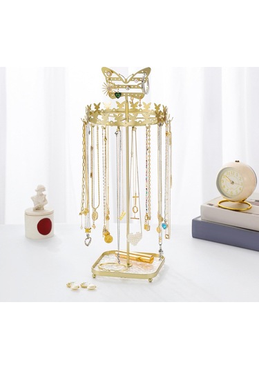 Homyl Takı Organizatör Ekran Metal Tutucu Kolye Küpe Bileklik Altın