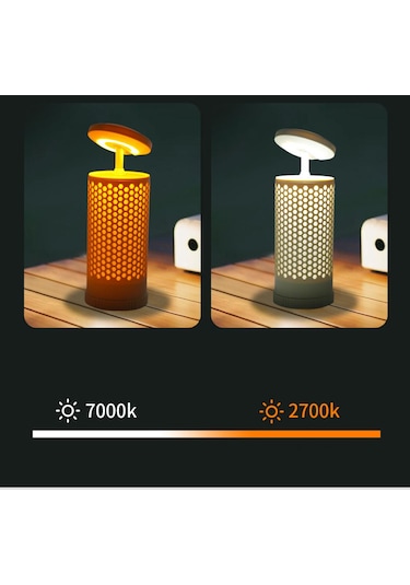 Shufa Glampıng Taşınabilir & Asılabilir Teleskopik Led Kamp Lambası Atmosfer + Aydınlatma, Çok Fonksiyonlu 3500ma Bej