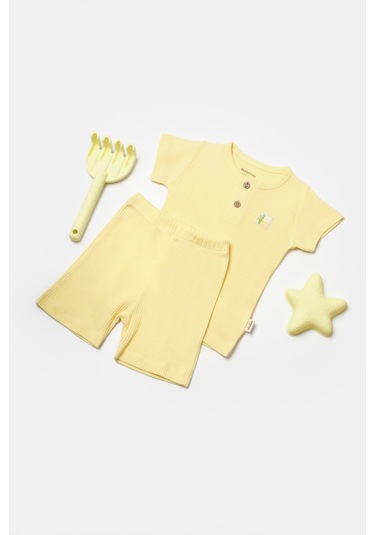 Bebek Şort Ve Tişört Takımı, Bebek Ve Yenidoğan Serisi - Csyb9041 Sarı