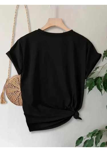 Efnaz Style Anneler Günü Baskılı T-shirt - Siyah