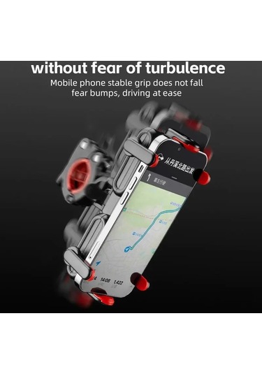 Cbtx Global Rockbros Cep Telefonu Braketi Motosiklet İçin Hızlı Açılan Telefon Tutucu - Kırmızı