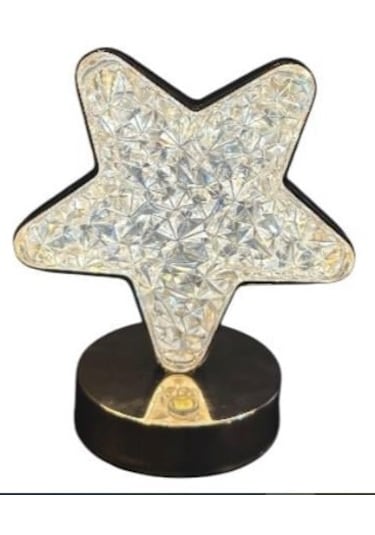 Dekoratif Yıldız Masa Lambası Led Gold
