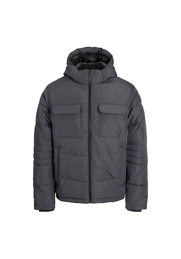 Jjbuıld Puffer Jacke - 12256858 Dark Grey Melange Koyu Gri Melanj