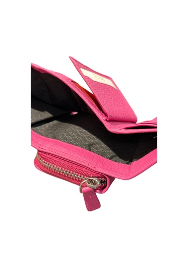 Monte Lui Unisex Hakiki Deri Cüzdan Pembe