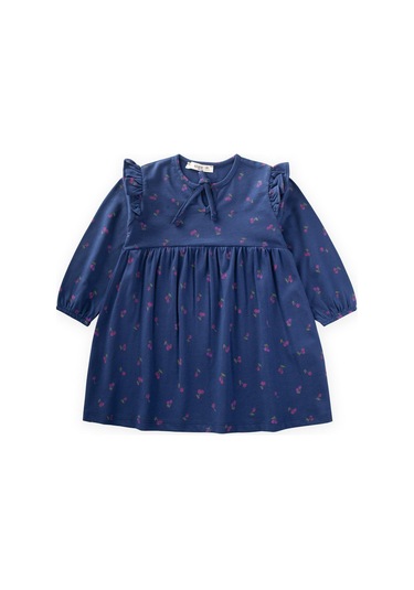 Desenli Mevsimlik Elbise 1-7 Yaş Kiraz Desen Kiraz Desen