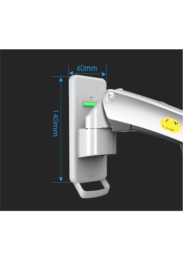 F120 17-27 İnç Gaz Yay Tam Hareketli Tv Duvar Montajı Lcd Monitör Stand Alüminyum Kol Stand Gümüş Siyah Siyah