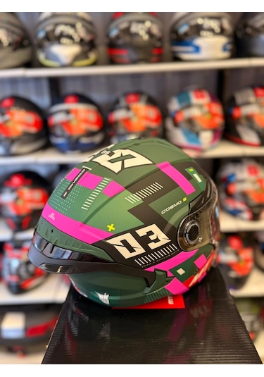 Mt Helmets Cosmo Sv Sergıo Garcıa D18 Kask Mat Pembe Yeşil
