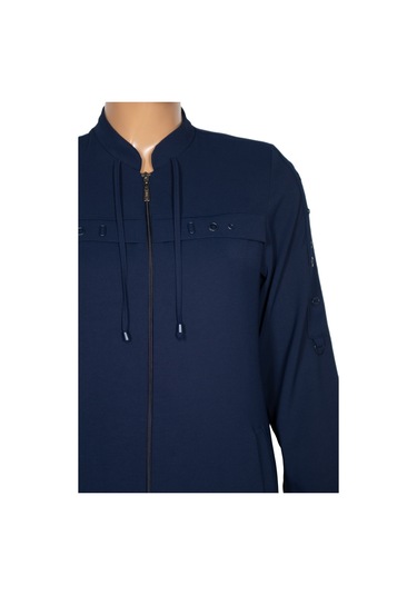 Hesna Kadın Hüma Dokuma Krep Aksesuarlı Araboy Lacivert Ferace Lacivert