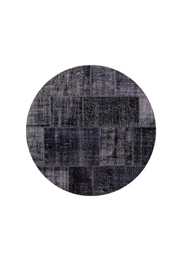 Jazz Patchwork Desenli Dokuma Taban Dekoratif Siyah Halı (Al 81)