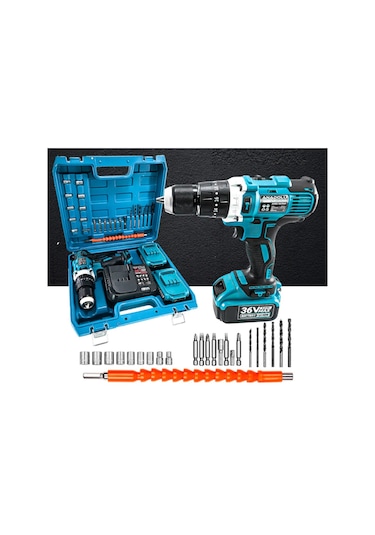 Anadolu Strong ANS1054-M 36V 5Ah Li-ion Çift Akülü Darbeli Matkap Vidalama Seti