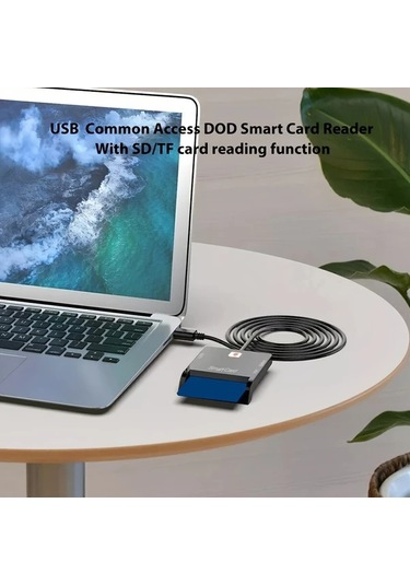Elmpaly Usb-a Akıllı Kart Okuyucu Cac Sd Tf Sım Okuma Windows Mac Linux Tip-c Taşınabilir Siyah