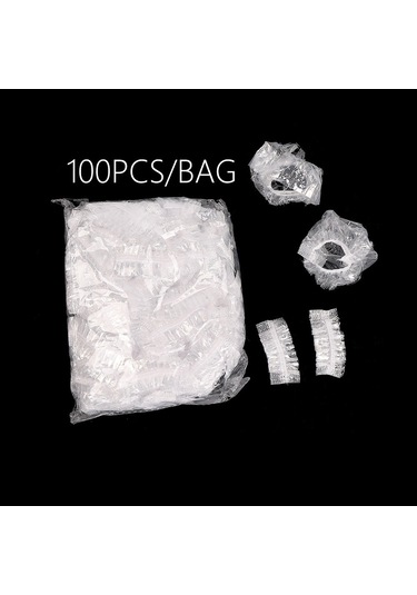 Yaleker Tek Kullandım Plastik Su Geçirmez Kulak Koruyucu - Saç Boyama, Bakımı İçin 100 Adet Şeffaf Paket Şeffaf