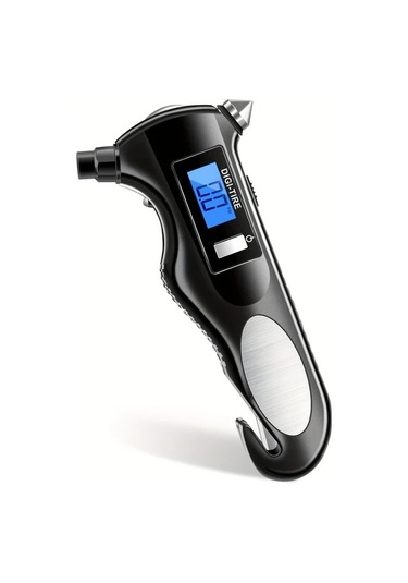 Boatshop1 1 Adet Siyah Evrensel Dijital Lastik Basınç Ölçer 150 Psı Pil Gücü 4 Ayar Araba Motosiklet Bisiklet