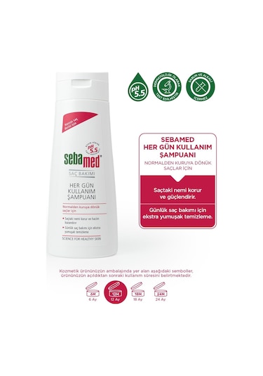 Sebamed Besleyici ve Onarıcı Etkili Normal ve  Kuru Saç Tiplerine Uygun Her Gün Kullanım Şampuan 200 ML
