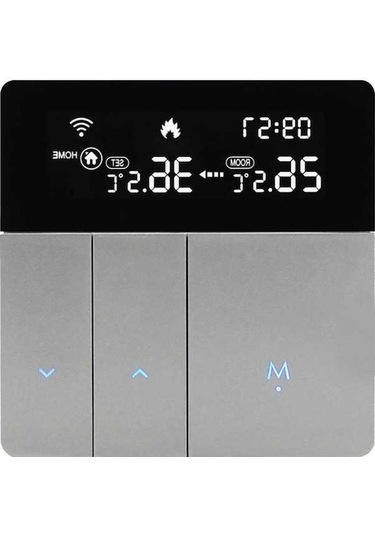 Wondernest Wıfı Termostat Siyah Radyatör Lichen Lcd Ekranlı Akıllı Isıtma Kontrol Cihazı Akıllı Bb Siyah