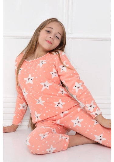 Fames Pijama Kişlik Çocuk Polar Pijama Takim SOMON