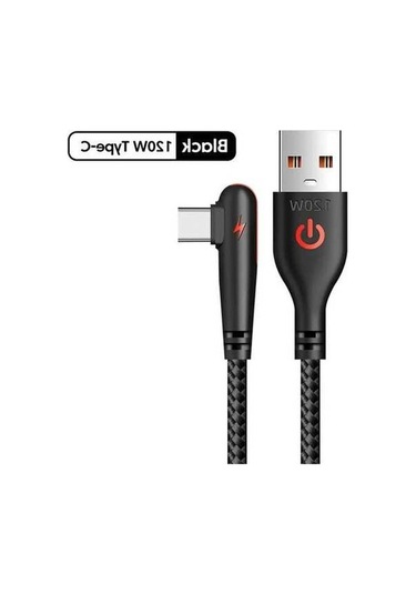 Besthome1 120w Usb Type-c 90 Derece Dirsek Hızlı Şarj Kablosu Huawei Mate 40/30 Xiaomi Samsung Uyumlubeyaz
