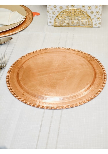 Bakır Supla Servis Tabak American Runner 27 Cm