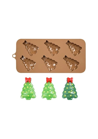 Kangvka Noel Tatlıları İçin Yiyecek Dereceli Silikon Kalıp - Fırına Uygun, Esnek Tasarım, Kolay Kaldırma Özelliğiyle Çikolata Ve Pasta Dekorasyonları Kahverengi