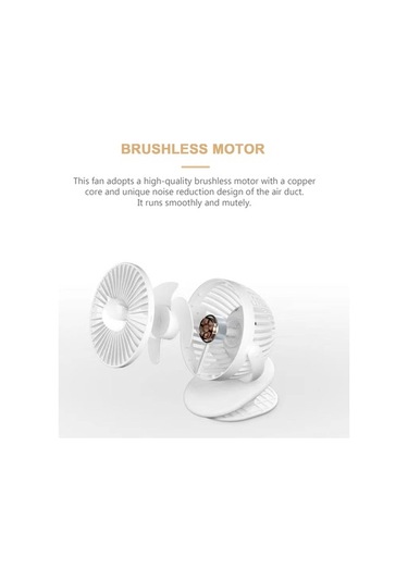 Pazly Taşınabilir Usb Fan - Mini Masa Fanı, Klip Şarjlı, 3 Hız + Gece Lambası, Yeşil Yeşil