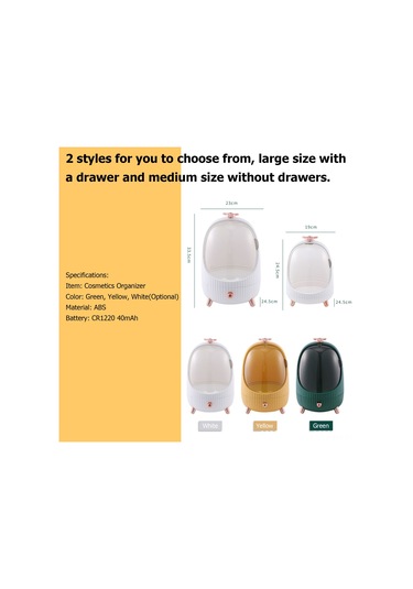 Ximistore9 Orta Boy Beyaz Abs Kozmetik Dolabı - Döner Çekmeceli Parfüm, Dudak Rengi Ve Bakım Ürünleri Rafı Beyaz