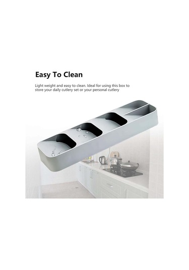 Xiyyadms Pratik Mutfak Çekmece Organizatörü - Çatal Kaşık Bıçak Düzenleyici Gri