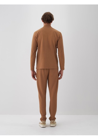 Camel Pamuk Dokulu Regular Fit Sweat Pantolon 380187 Camel