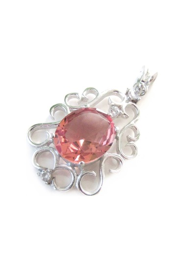 Gümüş Zultanit Oval Taşlı Desenli Kolye