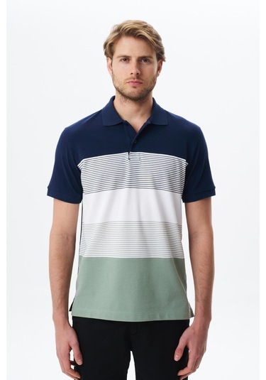 Arma Erkek Regular Fit Çok Renkli % 100 Pamuk Pike Polo Yaka Tişört Y29374355002 Lacivert