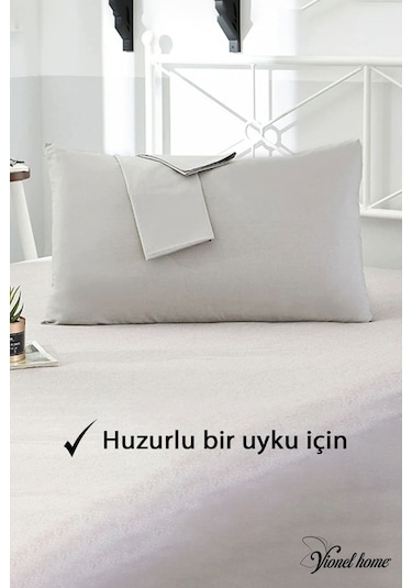 Vionel Home Pamuklu 2'li Yastık Kılıfı 50 x 70 Düz Gri