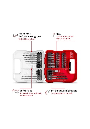 Einhell 40 Parça Delici ve vidalama uç seti L-CASE kutu - 49109053