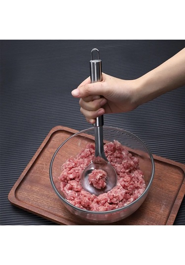 Wezone Stainless Steel Meatball Maker Spoon - Hollow, Rustproof, Smooth Edge - For Meat, Shrimp, Vegetable Balls - 2 Sizes Available Diğer