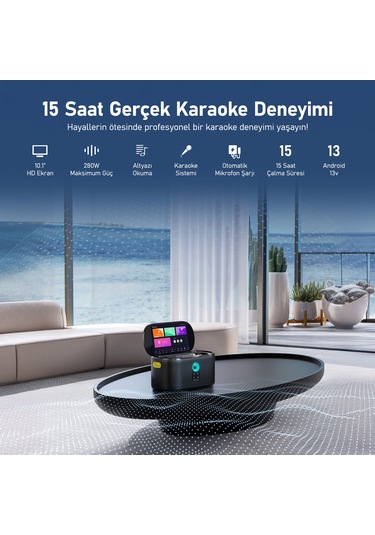 Ikarao Partybox Shell S1 280 W Karaoke Seti + Mikrofon Standlı