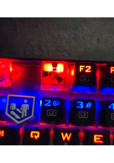 Rust Temalı Keycap 2'li Set Kırmızı-siyah Renk Mekanik Klav