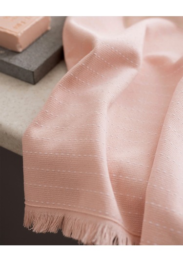 Eleta Pamuklu Yüz Havlusu - Pudra 8684427190593 Pudra
