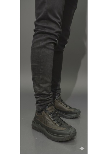 Voyager Lastik Bağlı Kanat Baskı Model Kısa Boğazlı Erkek Bot M434 Siyah Kahve