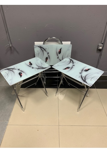 Camlı Çanta Sehpa, Sehpa, Zigon, 4lü Zigon, Çanta Sehpa-nilüfer