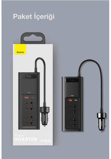 Baseus Power Inverter 150W Ac 220V Araç Içi Çakmak Çevirici Elekt