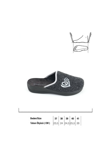 Gezer Kışlık Yüksek Taban Kadın Ev Terlik Gt1kzm.15446.01.2d4.0c Antrasit