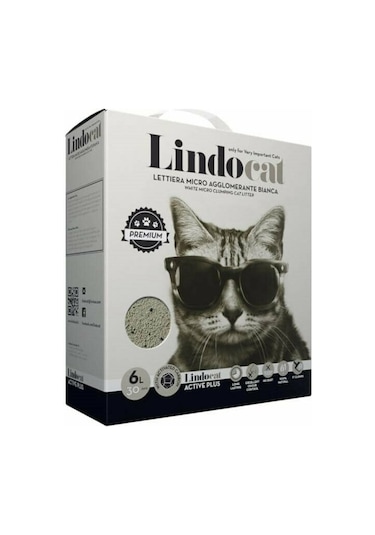Lindo Cat Premium Aktif Plus Karbonlu Topaklaşan İnce Taneli Kedi Kumu 6 L