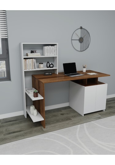 Arnetti Çalışma Masası Melis Bilgisayar Masası Beyaz - Ceviz