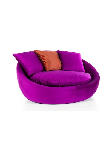 Miss Worble Fotelja Berjer Tekli Döner Koltuk Mor