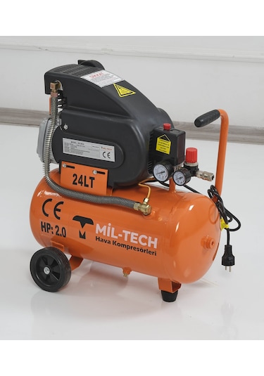 Mil-Tech 24 LT 2 Hp 8 Bar Hava Kompresörü